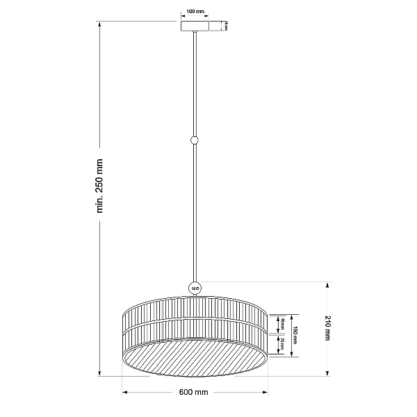 Люстра на штанге Kutek Lavone LAV-ZW-6(BN)600-2/R