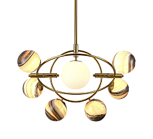 Люстра на штанге Delight Collection Planet KG1122P-7B brass