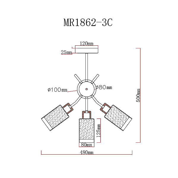 Потолочная люстра MyFar Linda MR1862-3C