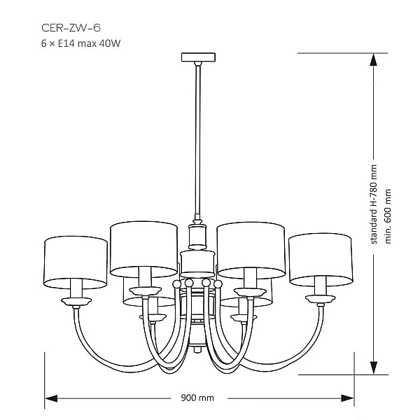 Подвесная люстра Kutek Mood Cero CER-ZW-6 (Z)