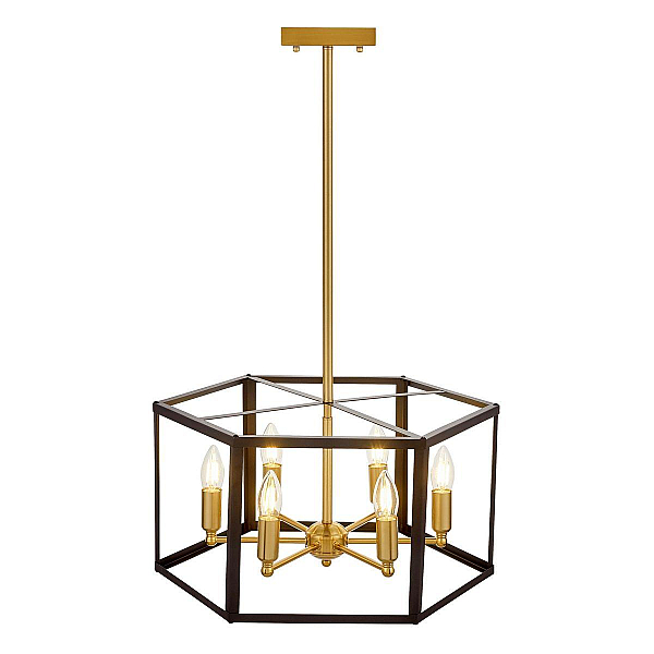 Подвесная люстра Lumina Deco Lorton LDP 1142-6 BK+MD