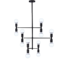 Люстра на штанге Natali Kovaltseva LOFT LUX 75129/12C BLACK