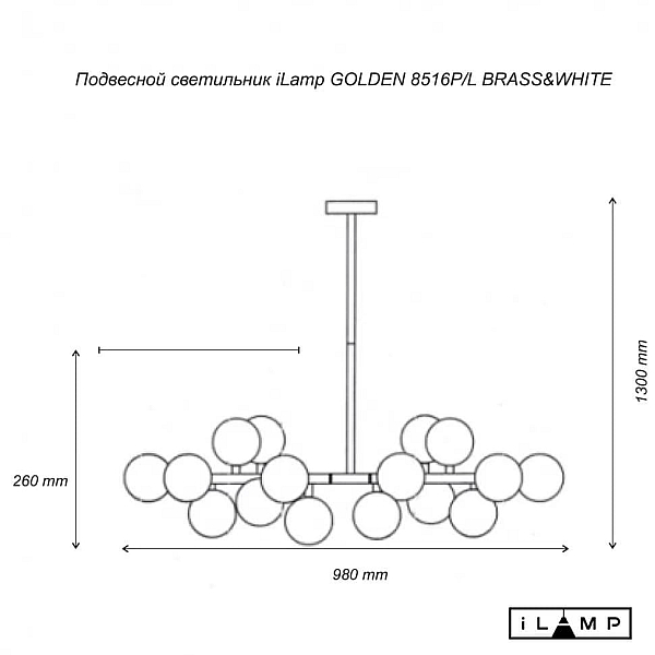 Подвесная люстра iLamp Golden 8516P/L BR-WH