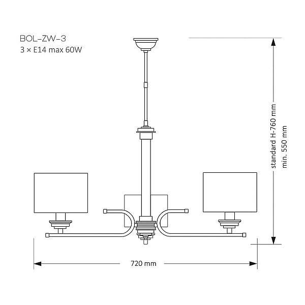 Подвесная люстра Kutek Mood Bolt BOL-ZW-3 (Z)