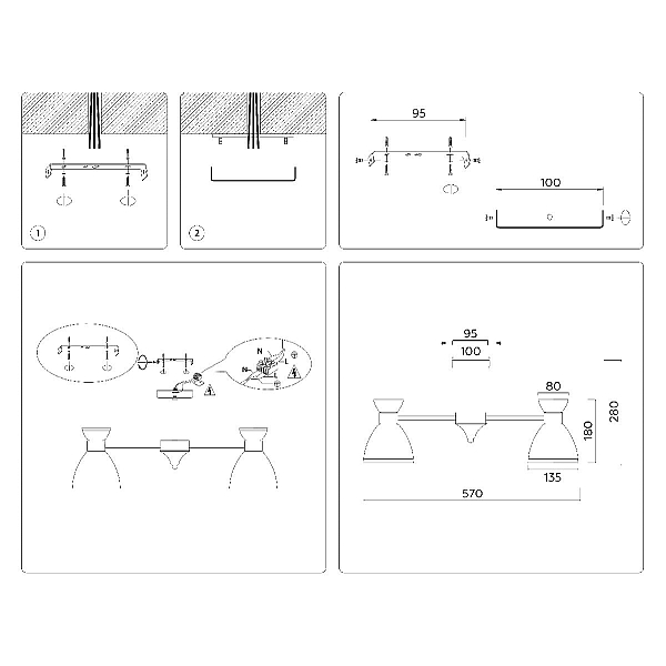 Люстра на штанге Ambrella Light Modern Homy TR3179
