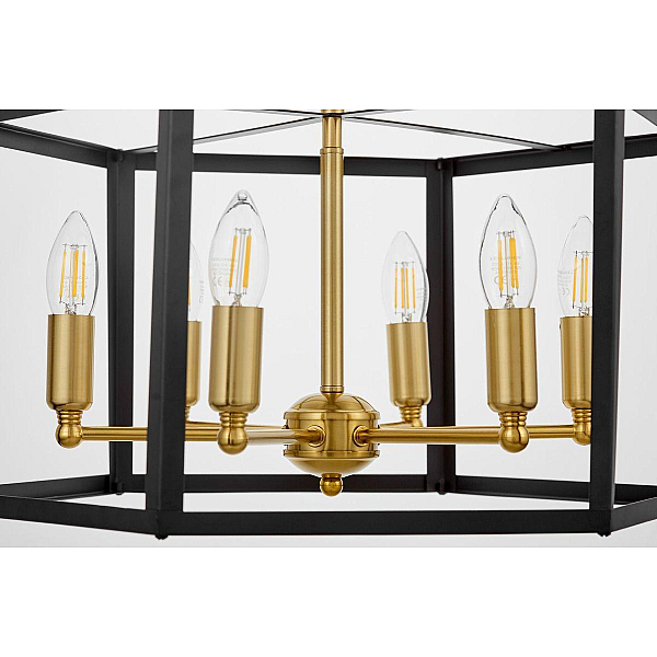 Подвесная люстра Lumina Deco Lorton LDP 1142-6 BK+MD