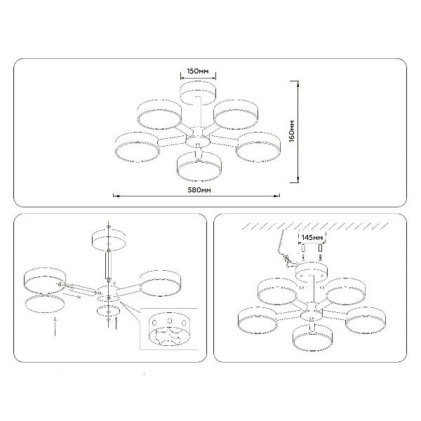 Потолочная светодиодная люстра Ambrella light Comfort LineTech FL4828