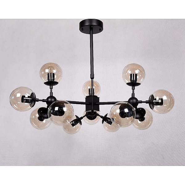 Люстра на штанге Lumina Deco Zodiak LDP 160-12 BK+TEA