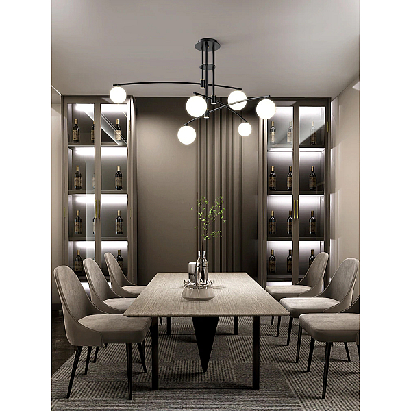 Люстра на штанге Delight Collection 8119P/6 black