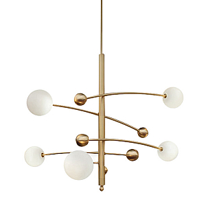Люстра на штанге Delight Collection Globe Mobile 10215P/5 brass