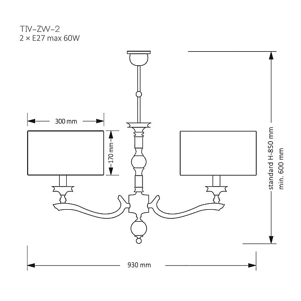 Подвесная люстра Kutek Mood Tivoli TIV-ZW-2 (N)