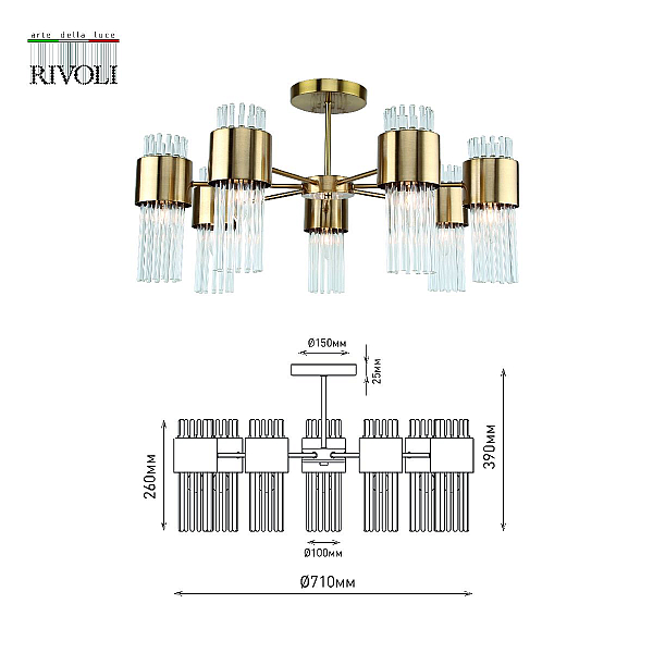 Люстра на штанге Rivoli Donna 3149-307 Б0055535