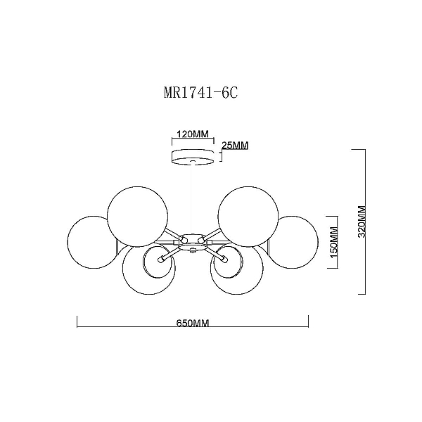 Потолочная люстра MyFar Fisher MR1741-6C