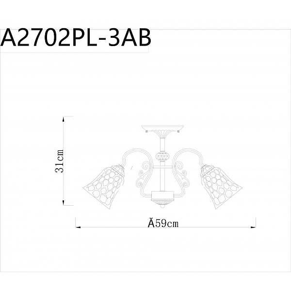 Потолочная люстра Arte Lamp Nicole A2702PL-3AB