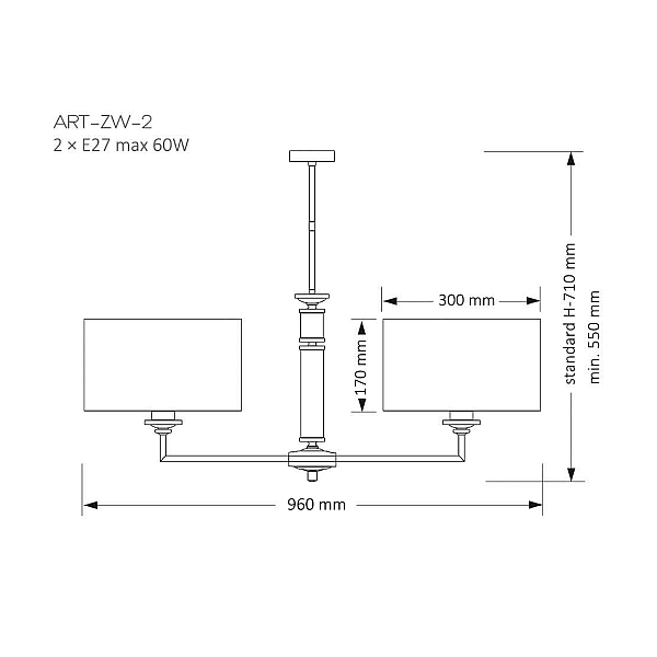 Подвесная люстра Kutek Mood Artu ART-ZW-2 (N)