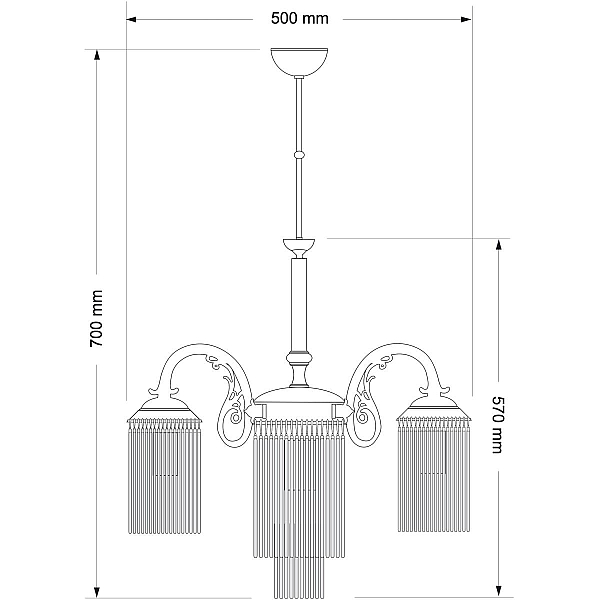 Люстра на штанге Kutek Fiore FIO-ZW-3+1(P)