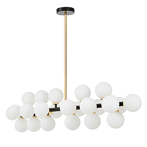 Люстра на штанге Lumina Deco Marsiada LDP 6033-24 BK+GD