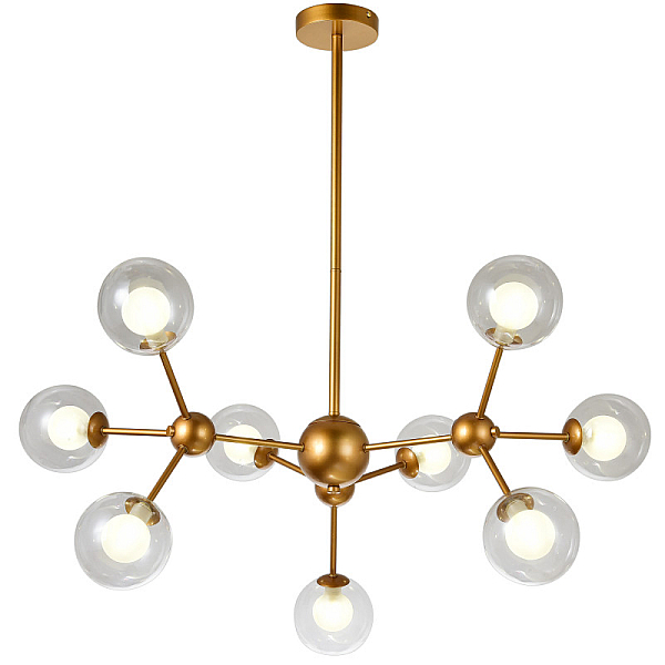 Люстра на штанге Natali Kovaltseva VENTI 81422/8C GOLD SATIN