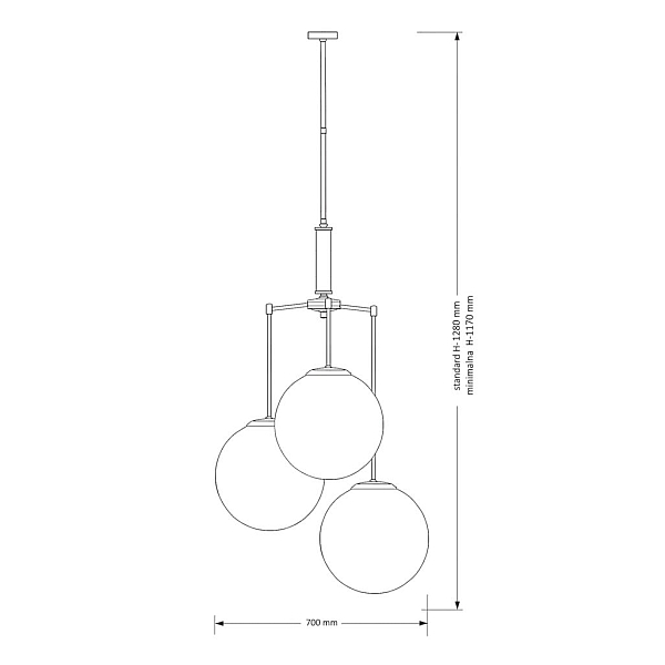 Подвесная люстра KUTEK MOOD Artu Glass ART-ZWD-3(Z)G350
