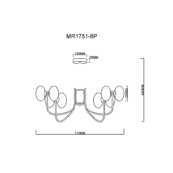 Потолочная люстра MyFar Scott MR1751-8P