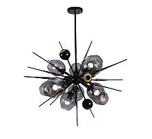 Люстра на штанге Delight Collection Burst 9720P-10S black/smoky