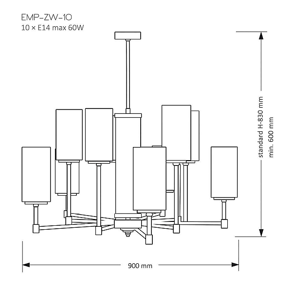 Подвесная люстра Kutek Mood Empoli EMP-ZW-10 (Z)