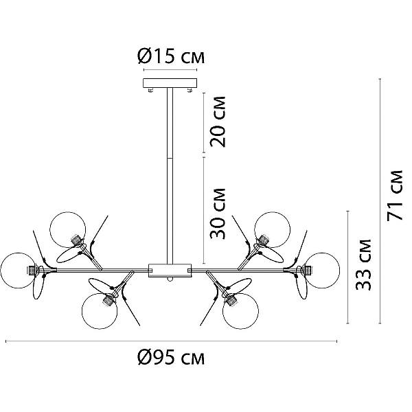 Подвесная люстра Arte Lamp Peacock A1369SP-15SG