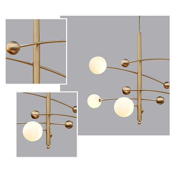Люстра на штанге Delight Collection Globe Mobile 10215P/5 brass