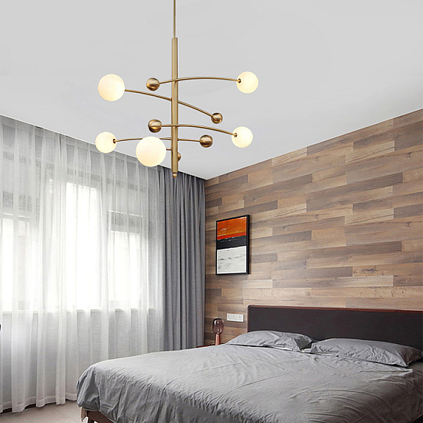 Люстра на штанге Delight Collection Globe Mobile 10215P/5 brass