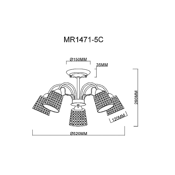 Потолочная люстра MyFar Luiza MR1471-5C