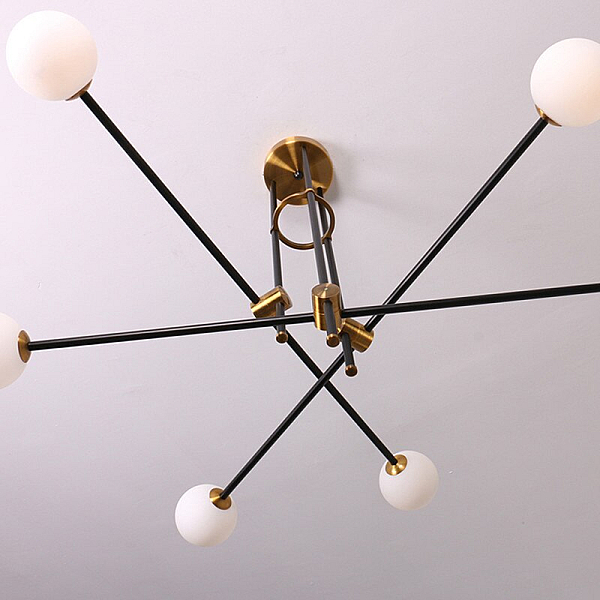 Люстра на штанге Delight Collection Bistro Globe 9389P/6 black/gold