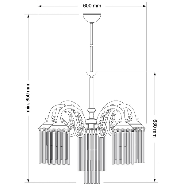 Подвесная люстра Kutek Fiore FIO-ZW-6+1 (P)