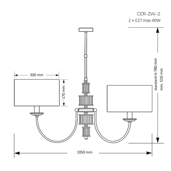 Подвесная люстра KUTEK MOOD Cero CER-ZW-2(N)