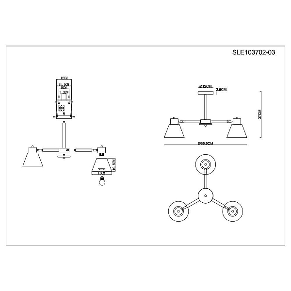 Потолочная люстра Evoluce Buve SLE103702-03
