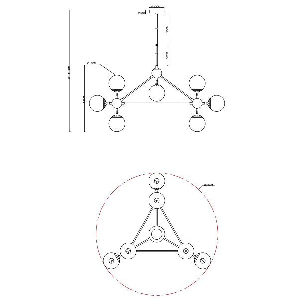 Подвесная люстра Arte Lamp Bolla A1664SP-10BK