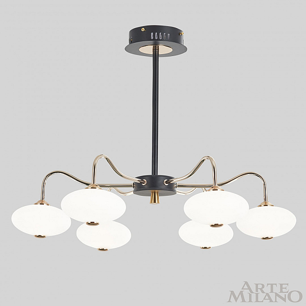 Потолочная светодиодная люстра Arte Milano Neapol73908 273908/6 BK/GD