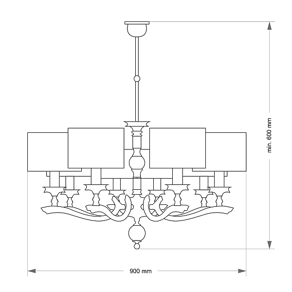 Подвесная люстра Kutek Tivoli TIV-ZW-8(N)