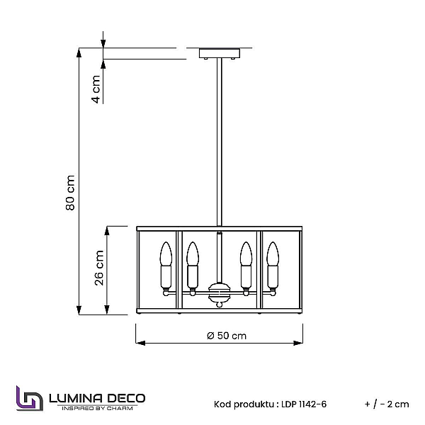 Подвесная люстра Lumina Deco Lorton LDP 1142-6 BK+MD