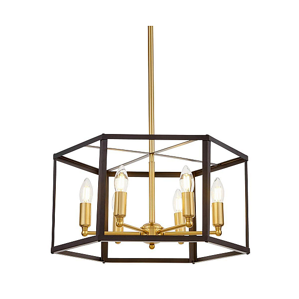 Подвесная люстра Lumina Deco Lorton LDP 1142-6 BK+MD