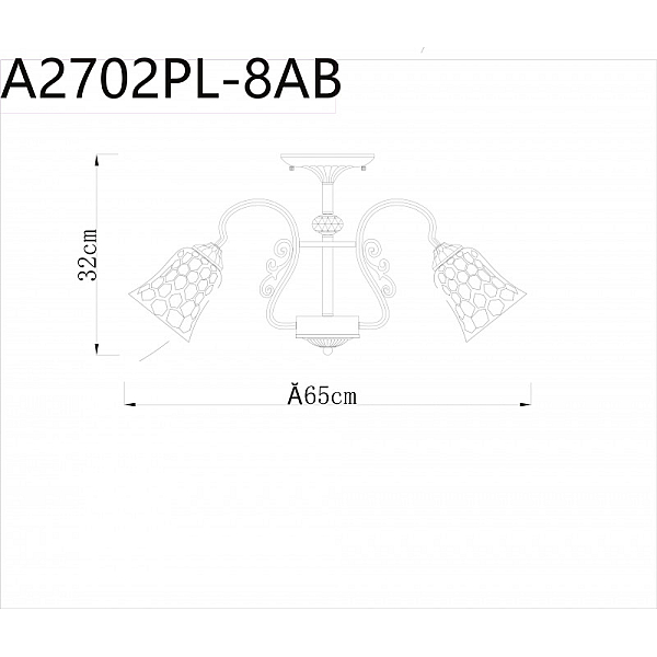 Потолочная люстра Arte Lamp Nicole A2702PL-8AB