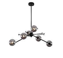 Люстра на штанге Delight Collection 9303P-6 black/smoky