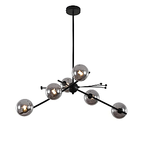 Люстра на штанге Delight Collection 9303P-6 black/smoky