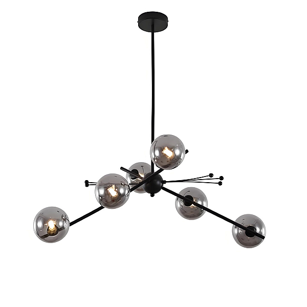 Люстра на штанге Delight Collection 9303P-6 black/smoky