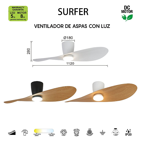 Люстра-вентилятор Mantra Surfer 9474