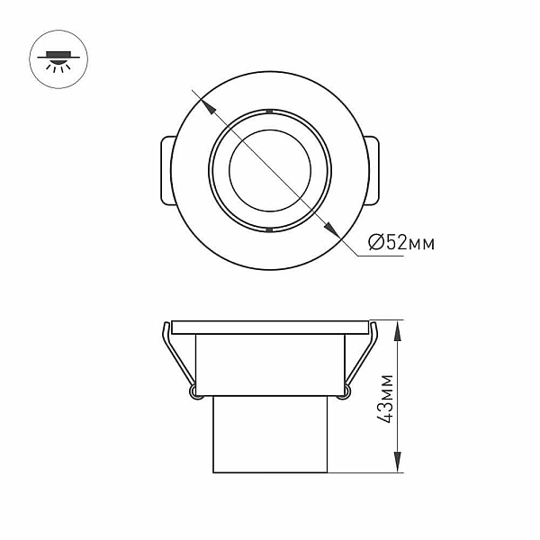 Мебельный светодиодный светильник Arlight LTM-R52WH 3W Day White 30deg 014914
