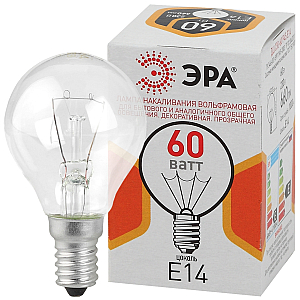Лампа накаливания Эра E14 60W ДШ 60-230-E14-CL Б0039138