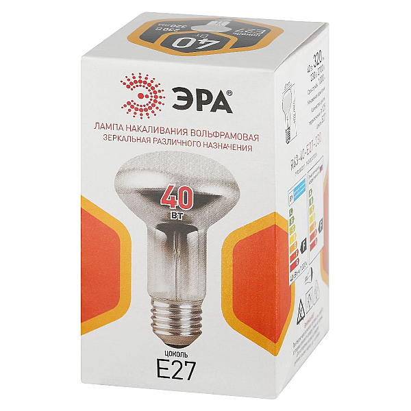Лампа накаливания Эра R63-40-E27-230 рефлектор Б0066550