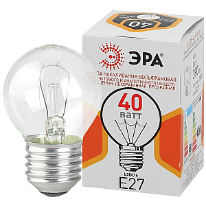 Лампа накаливания Эра E27 40W ДШ 40-230-E27-CL Б0039137