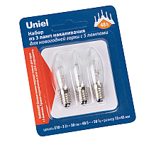 Лампа накаливания Uniel IL-CT13-CL-03/E10/48V SET3 BLISTER UL-00010986