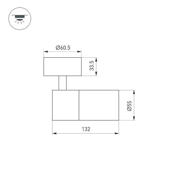 Спот Arlight SP-ARTEMIS-SURFACE-FLAP-R55-12W Warm2700 (BK, 8-80 deg, 230V) (IP20 Металл) 062105